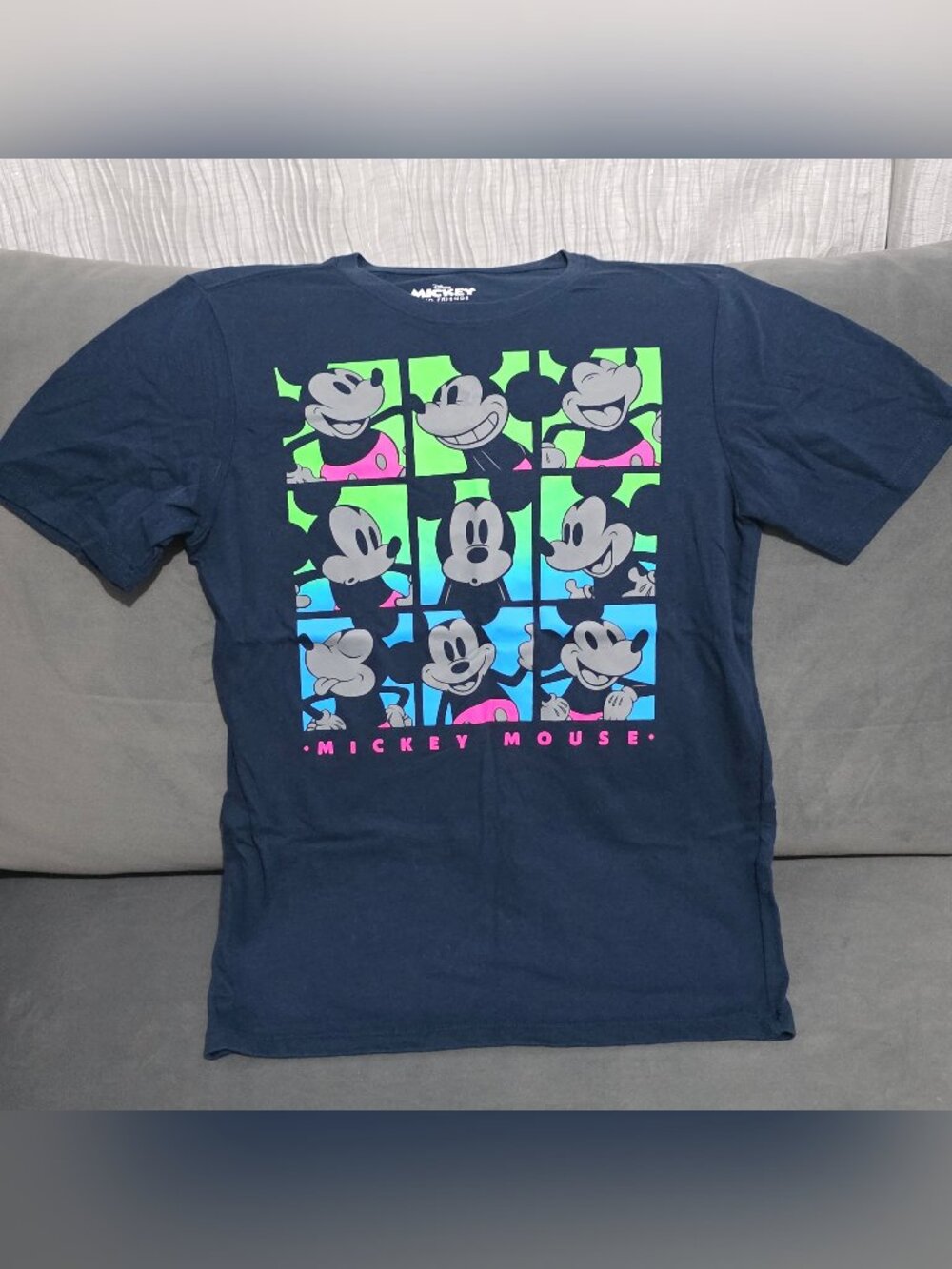 Disney Mickey Mouse Graphic Tee Boys Size L (10–12) - Excellent Condition